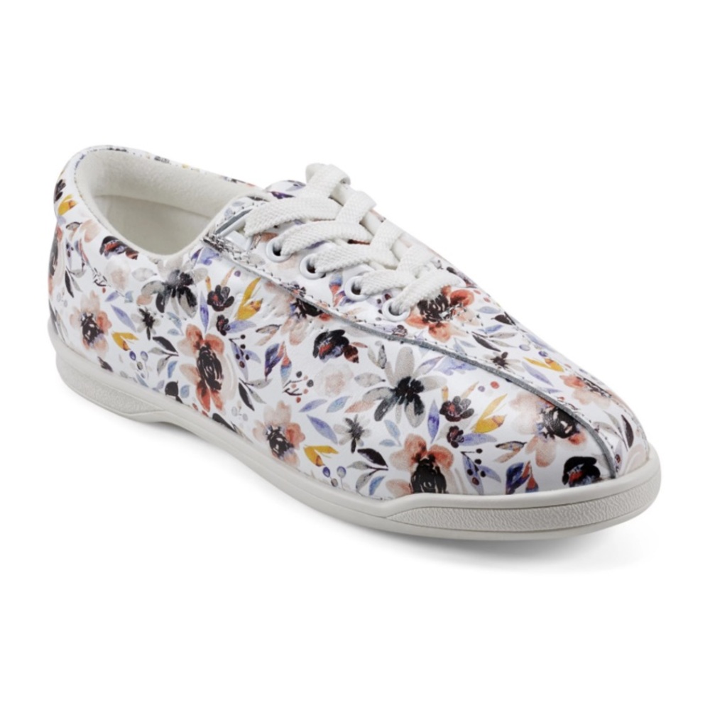 Easy Spirit AP1 Women's Leather Sneakers Color: White Darlin Floral Mu Size 12W